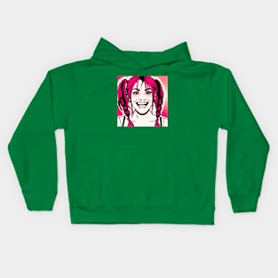 Wild Girl With Red Braids Kids Hoodie
